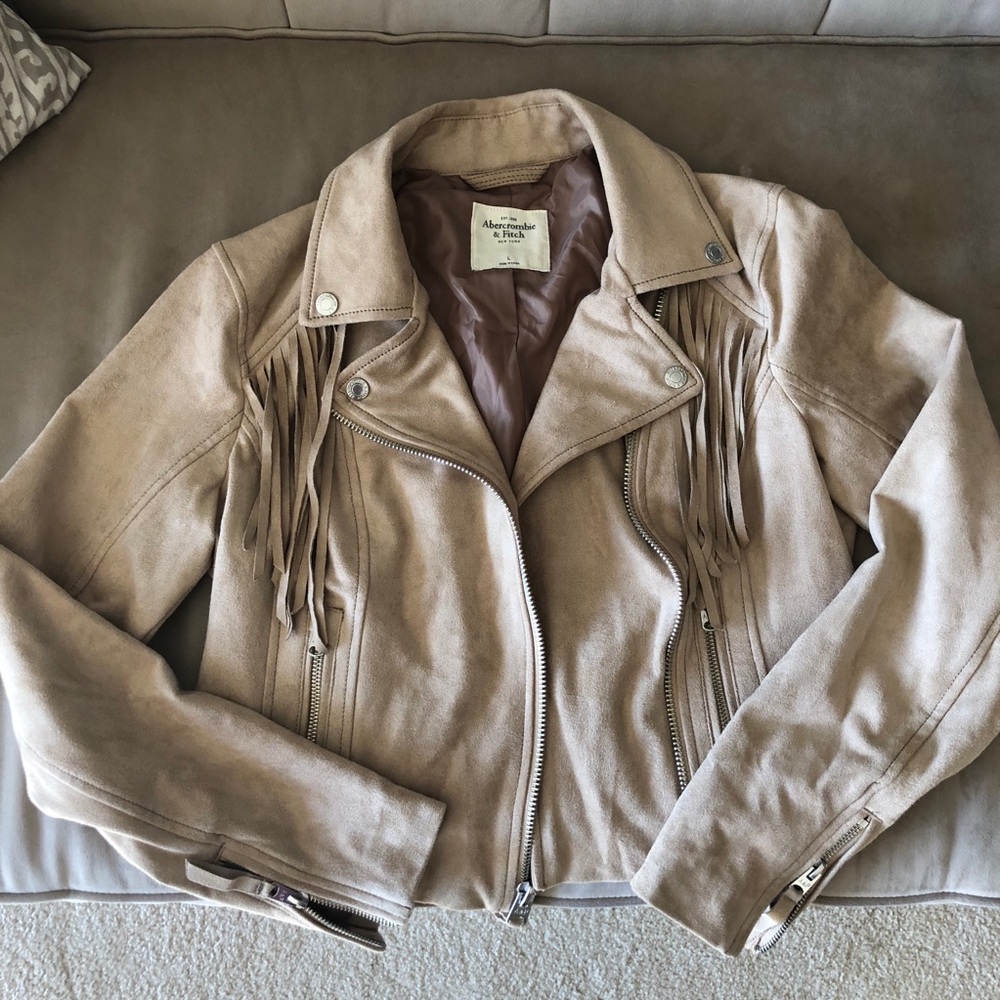 Abercrombie & Fitch faux suede fringe jacket